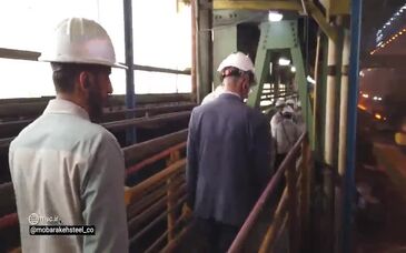 ویدیو: بازدید رئیس هیئت‌عامل ایمیدرو از خطوط تولید و طرح‌های توسعه فولاد مبارکه