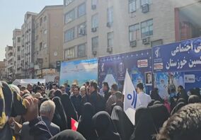 ویدیو: هم اکنون شور انقلابی جهادگران شرکت فولاد اکسین خوزستان در راهپیمایی ۲۲ بهمن