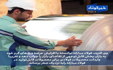 افزایش ۳۴ درصدی عرضه محصولات فولاد مبارکه به بازارهای داخلی