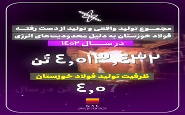 موشن‌گرافیک: توان فولاد خوزستان برای تولید بیش از ظرفیت اسمی